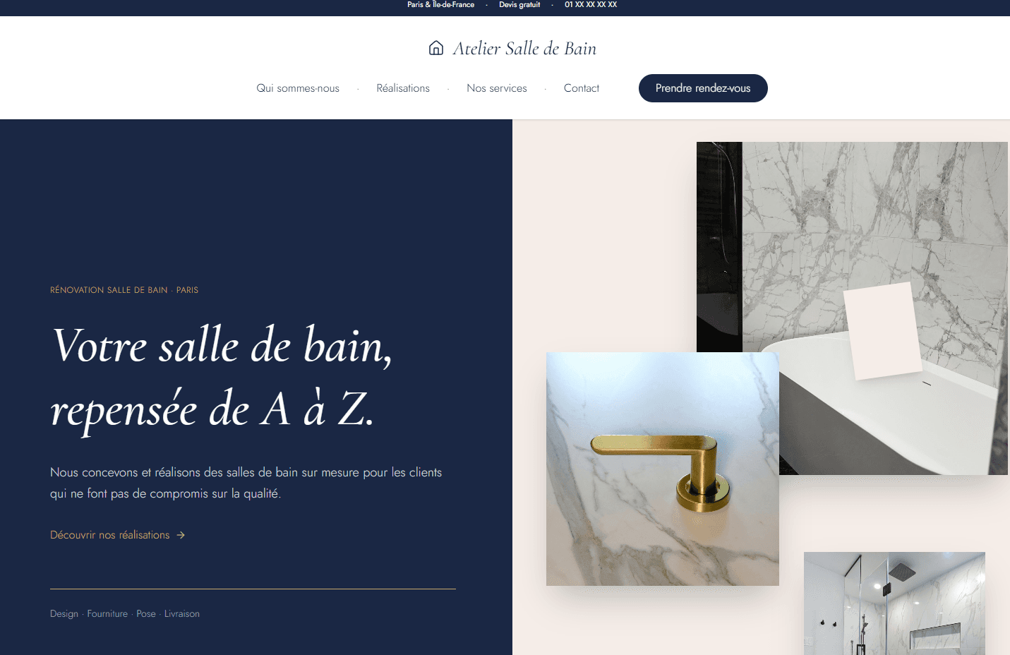 Aperçu du projet Atelier Salle de Bain — site internet salle de bain Bagneux (92)