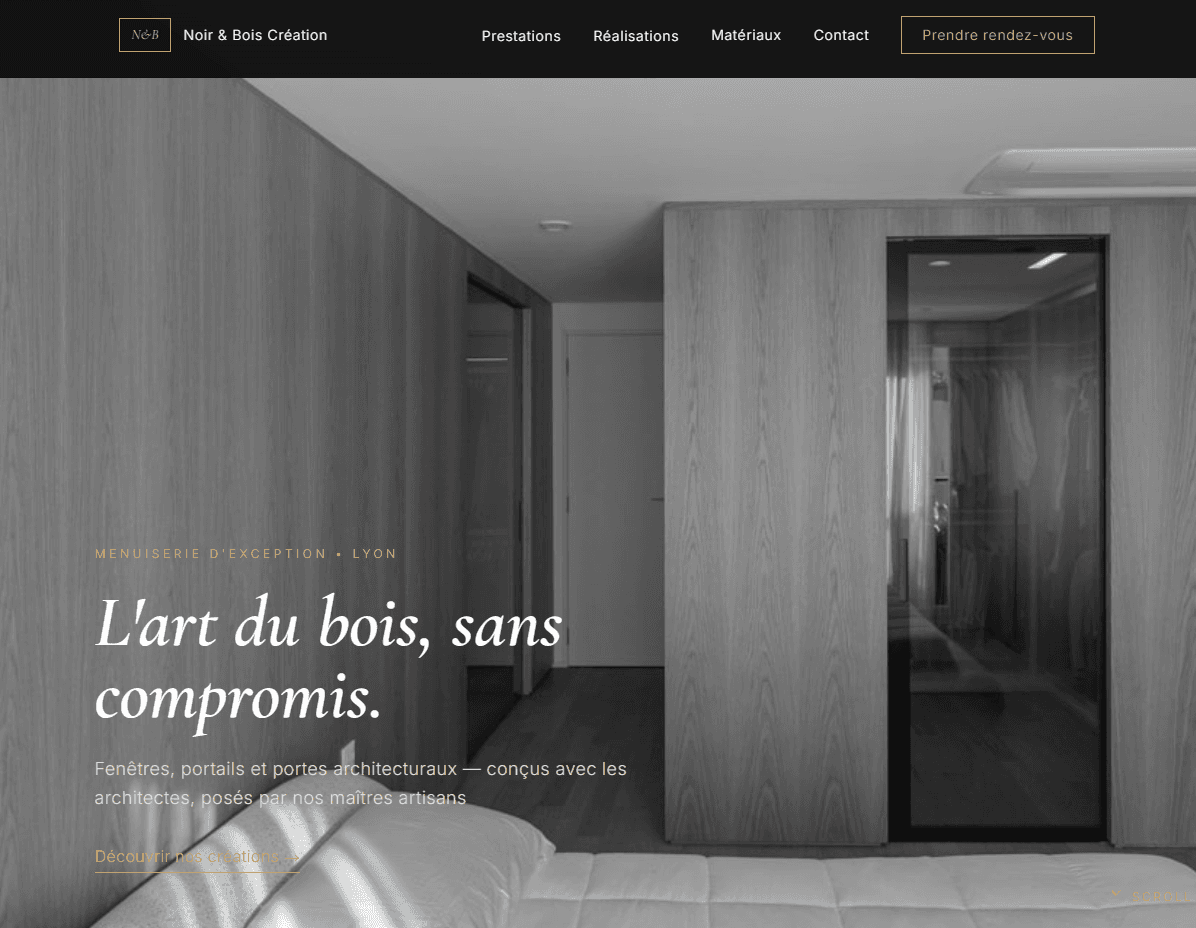 Aperçu du projet Bois & Création — site internet menuiserie Rueil-Malmaison (92)