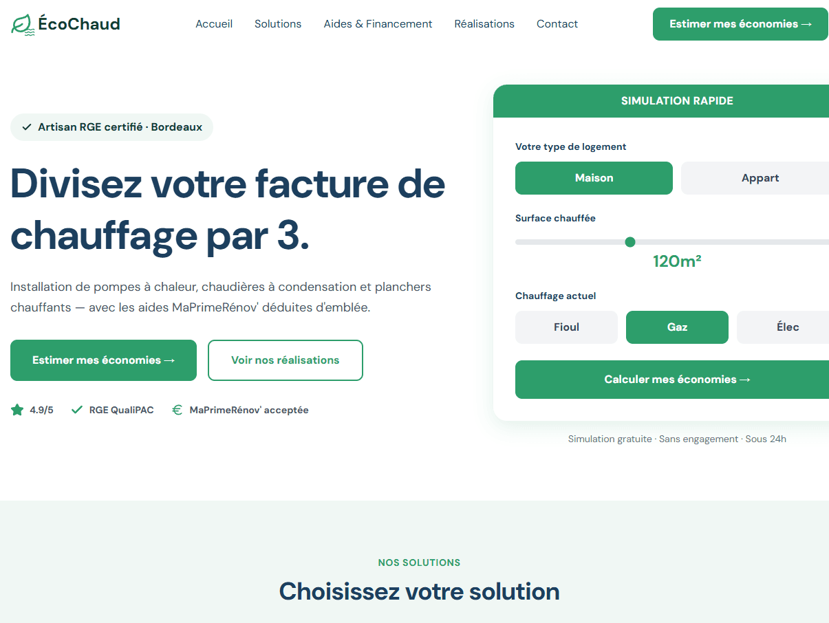 Aperçu du projet Eau & Confort — site internet plomberie Massy (91)