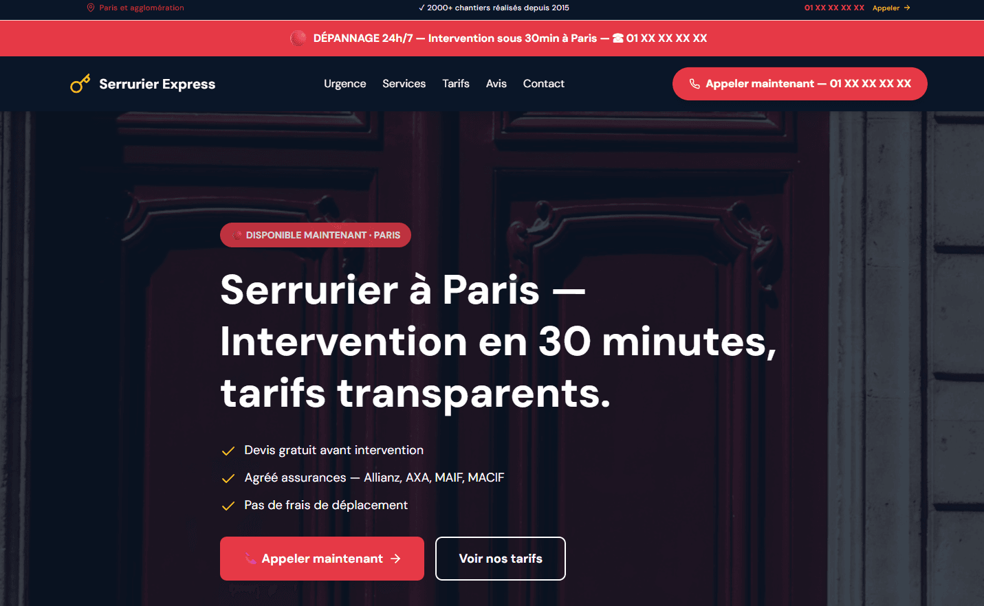Aperçu du projet Serrurier Express — site internet serrurerie Chilly-Mazarin (91)