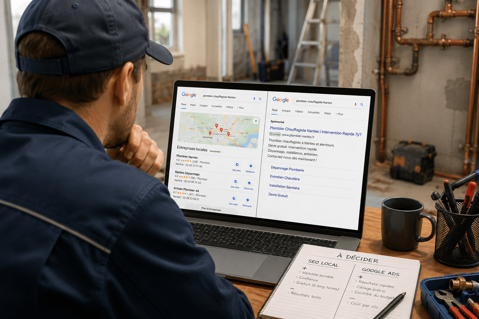 Référencement local ou Google Ads : quel canal est le plus rentable pour un artisan d’Île-de-France ?